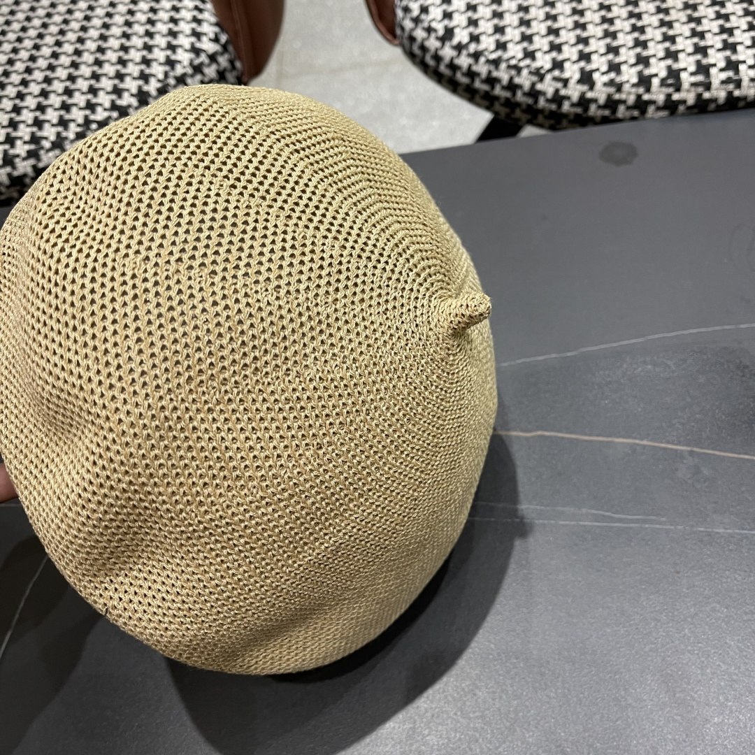  赛琳 2025 春夏薄款针织贝雷帽女韩版定型斜边边画家帽气质时尚百搭