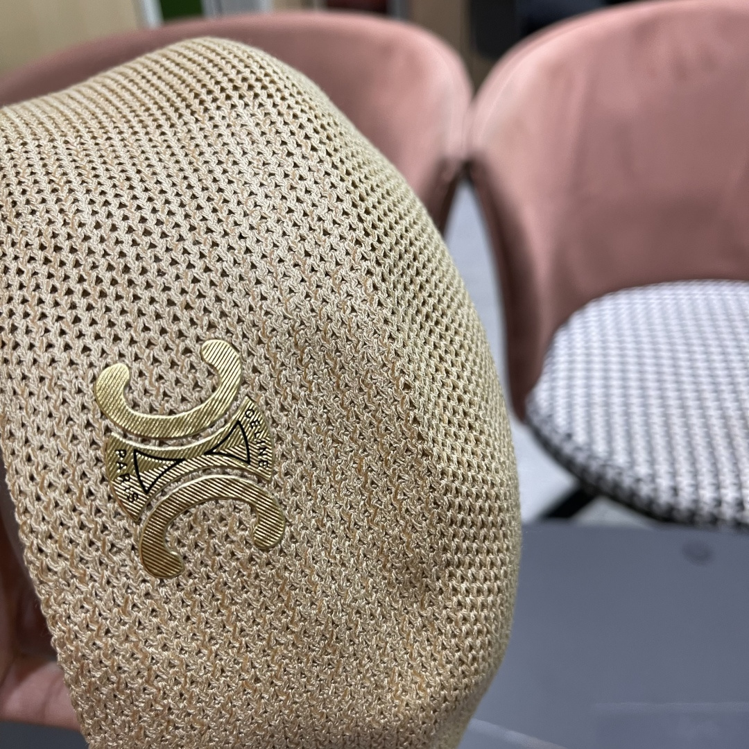  赛琳 2025 春夏薄款针织贝雷帽女韩版定型斜边边画家帽气质时尚百搭