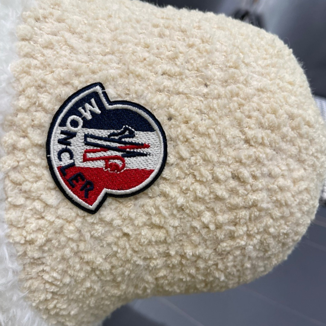  Moncler蒙口秋冬毛绒盆帽女百搭羊羔绒质感圆顶帽韩版渔夫帽保暖毛线帽文艺