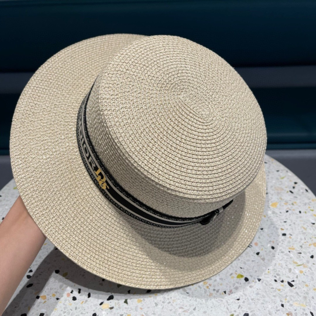 【DIOR迪奥】2025爆款织带草编草帽礼帽🤩细节控，简约大方，百搭单品～出街首选，新款帽型超美腻