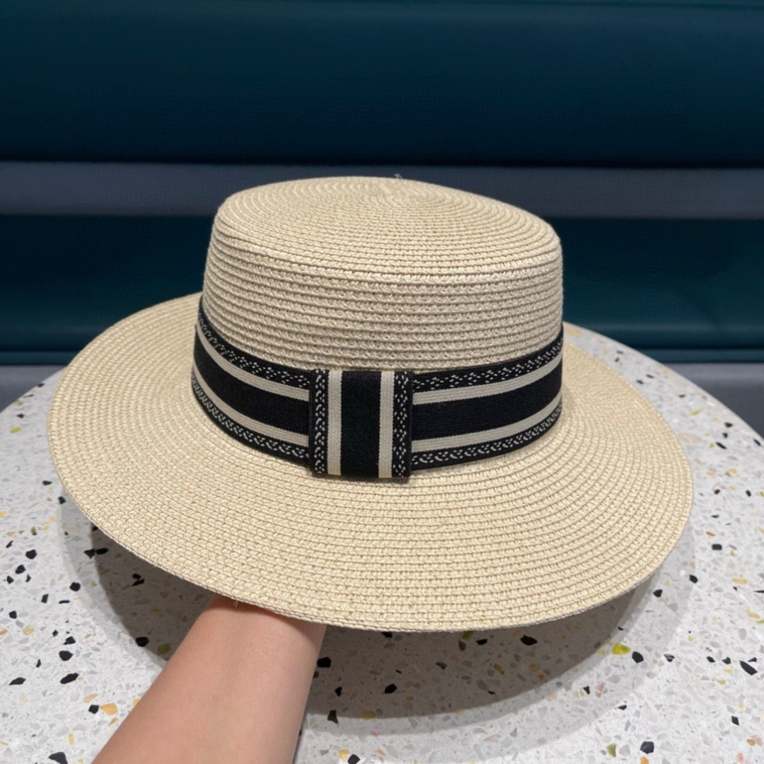【DIOR迪奥】2025爆款织带草编草帽礼帽🤩细节控，简约大方，百搭单品～出街首选，新款帽型超美腻