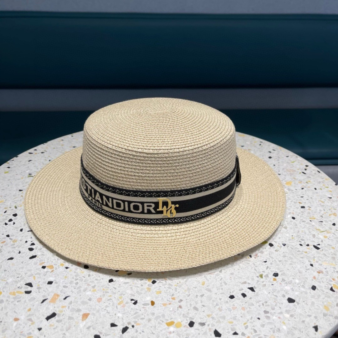 【DIOR迪奥】2025爆款织带草编草帽礼帽🤩细节控，简约大方，百搭单品～出街首选，新款帽型超美腻