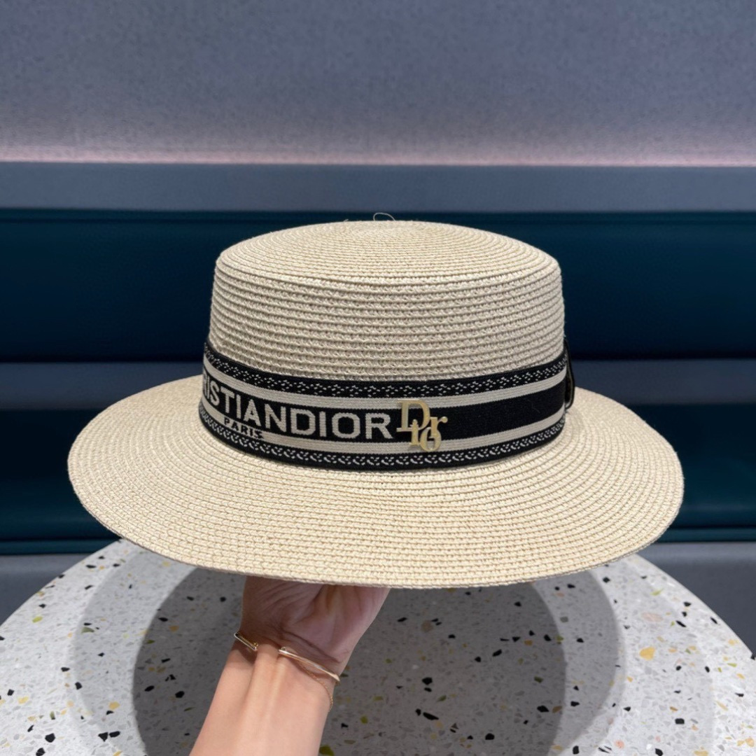 【DIOR迪奥】2025爆款织带草编草帽礼帽🤩细节控，简约大方，百搭单品～出街首选，新款帽型超美腻