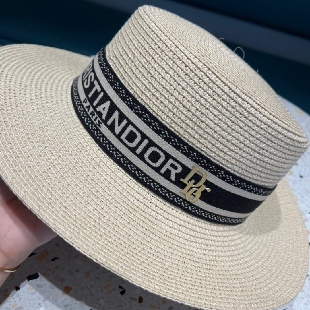 【DIOR迪奥】2025爆款织带草编草帽礼帽🤩细节控，简约大方，百搭单品～出街首选，新款帽型超美腻