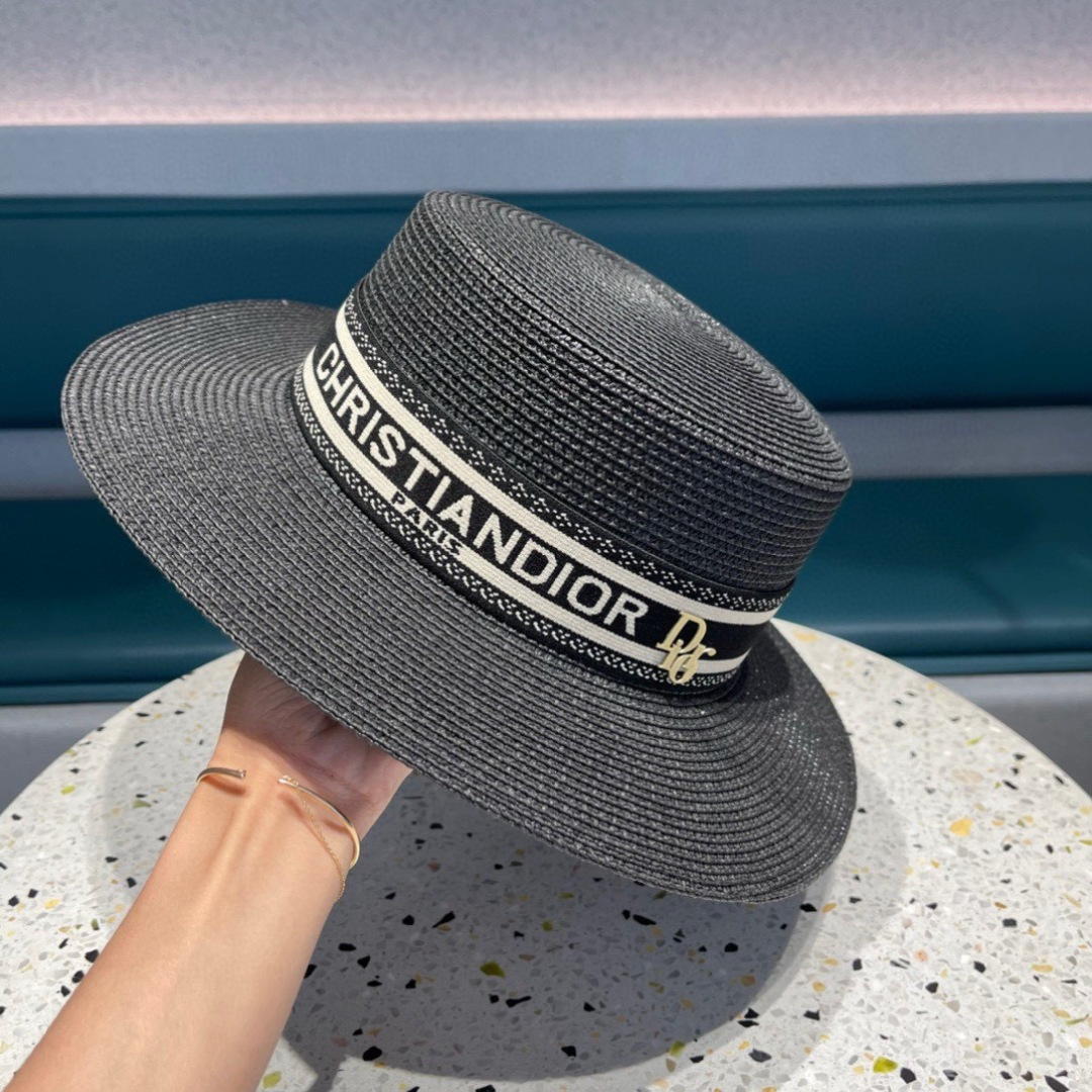 【DIOR迪奥】2025爆款织带草编草帽礼帽🤩细节控，简约大方，百搭单品～出街首选，新款帽型超美腻