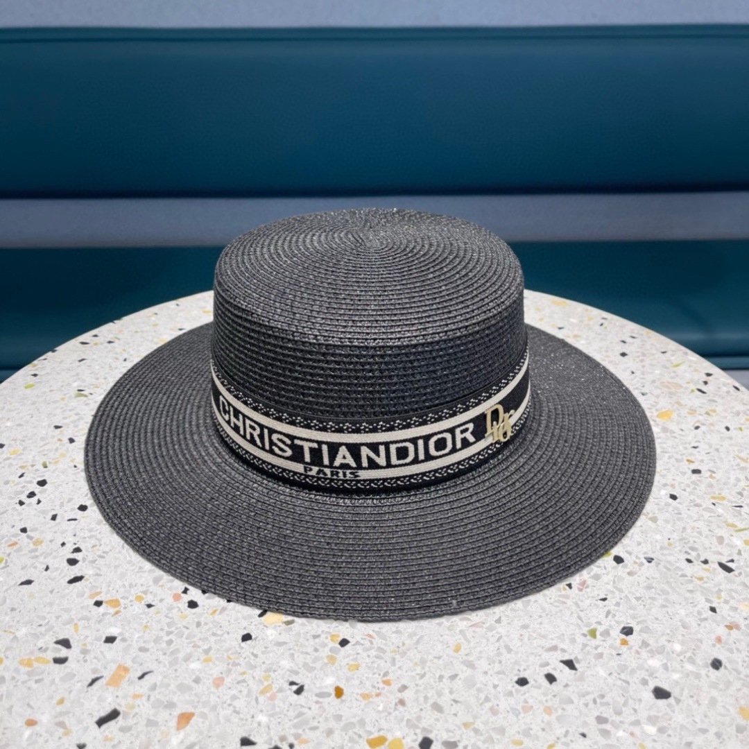 【DIOR迪奥】2025爆款织带草编草帽礼帽🤩细节控，简约大方，百搭单品～出街首选，新款帽型超美腻