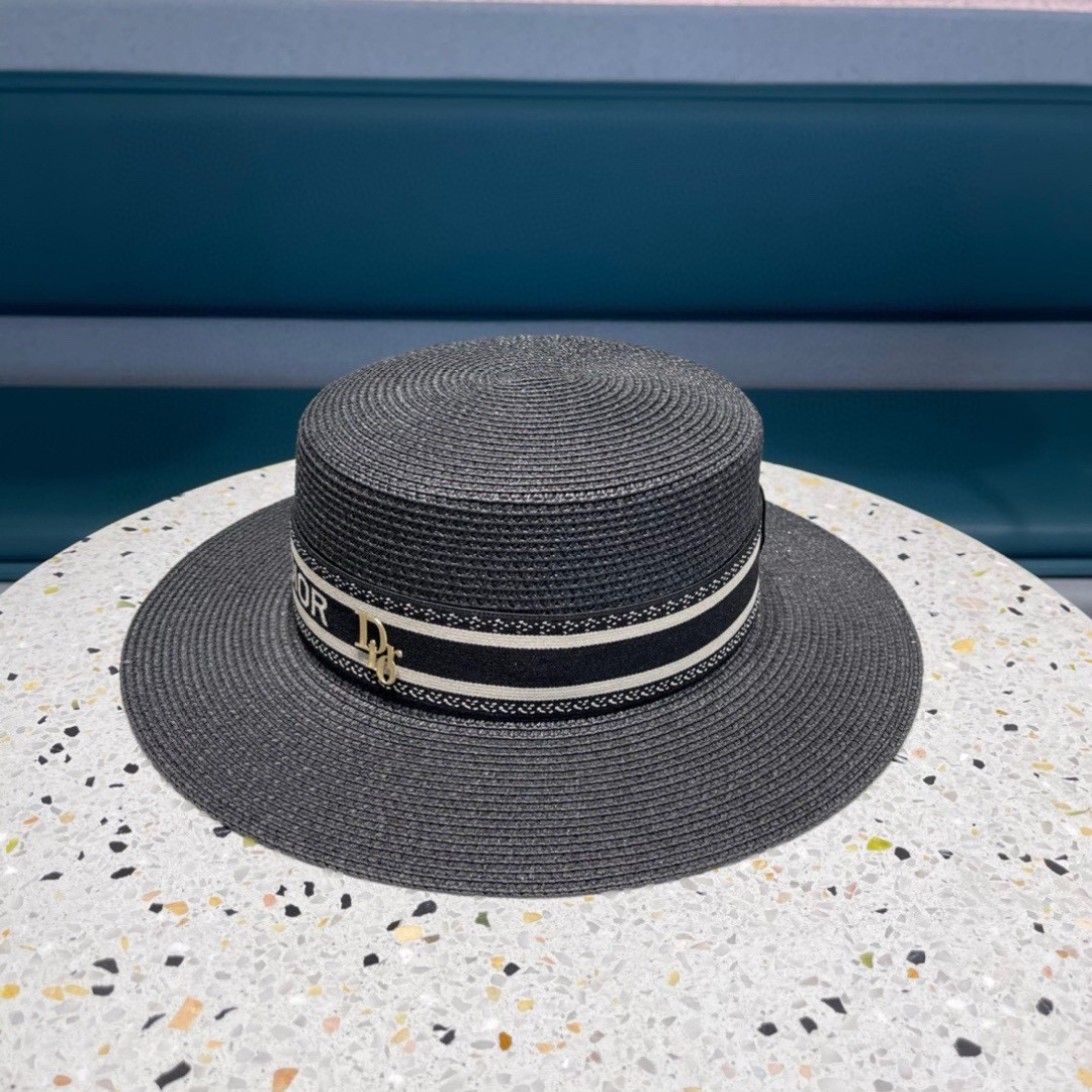 【DIOR迪奥】2025爆款织带草编草帽礼帽🤩细节控，简约大方，百搭单品～出街首选，新款帽型超美腻