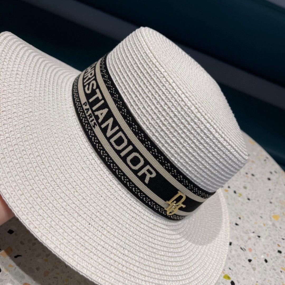 【DIOR迪奥】2025爆款织带草编草帽礼帽🤩细节控，简约大方，百搭单品～出街首选，新款帽型超美腻