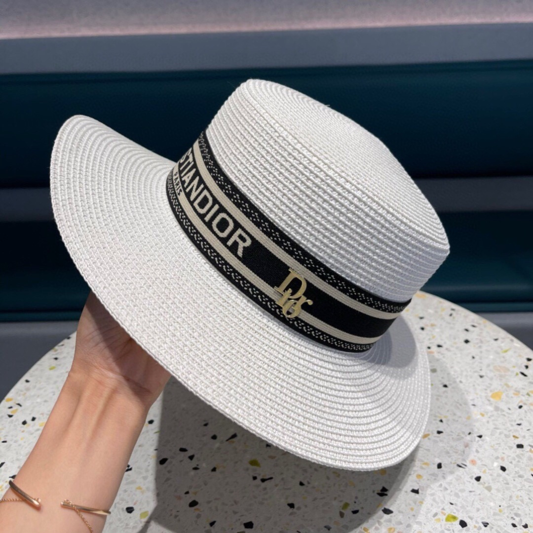 【DIOR迪奥】2025爆款织带草编草帽礼帽🤩细节控，简约大方，百搭单品～出街首选，新款帽型超美腻