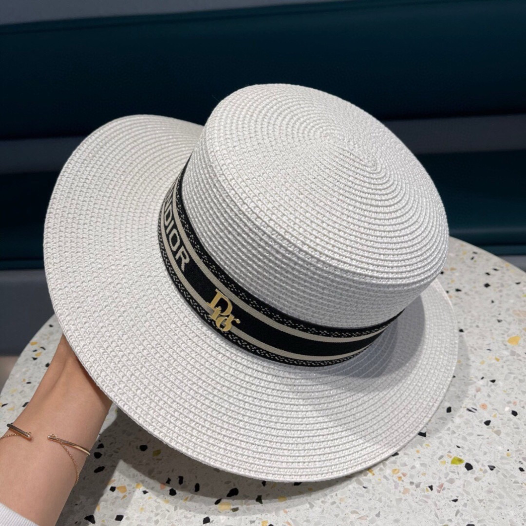 【DIOR迪奥】2025爆款织带草编草帽礼帽🤩细节控，简约大方，百搭单品～出街首选，新款帽型超美腻