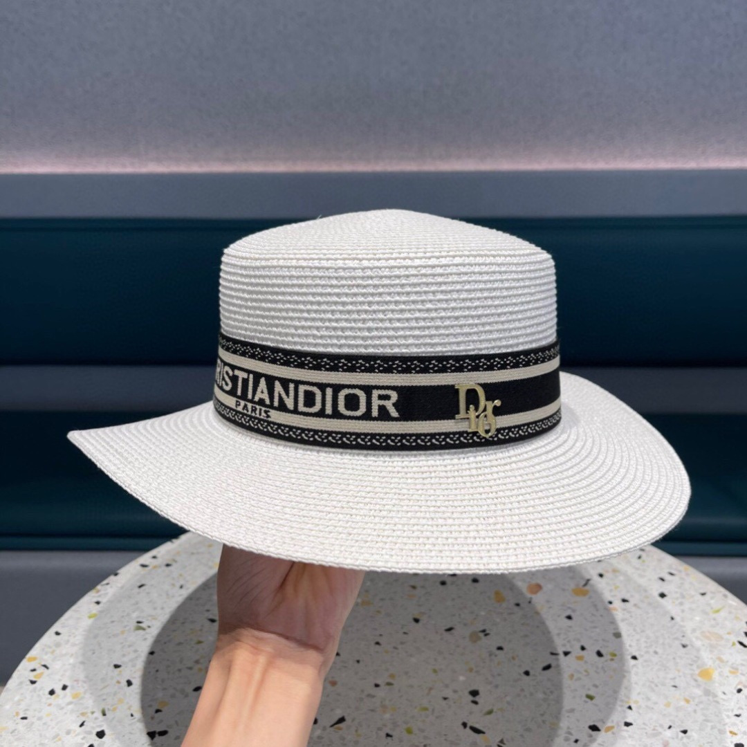 【DIOR迪奥】2025爆款织带草编草帽礼帽🤩细节控，简约大方，百搭单品～出街首选，新款帽型超美腻