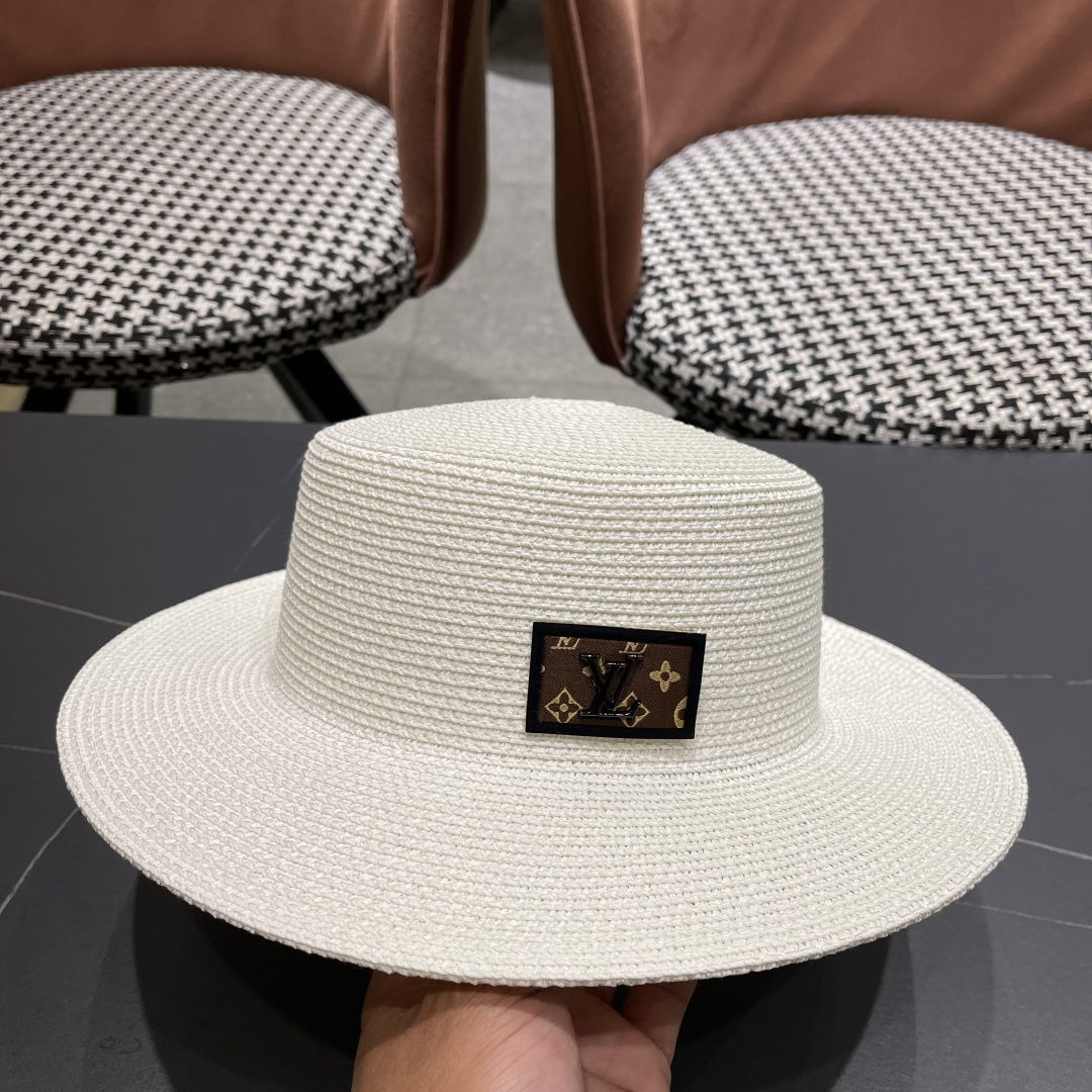 【LV路易威登】2025新款沙滩遮阳度假风礼帽，草帽，旅行必备，超好搭配，赶紧入手！