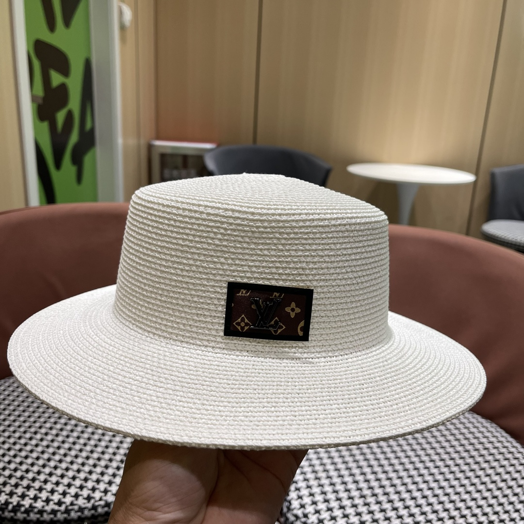 【LV路易威登】2025新款沙滩遮阳度假风礼帽，草帽，旅行必备，超好搭配，赶紧入手！