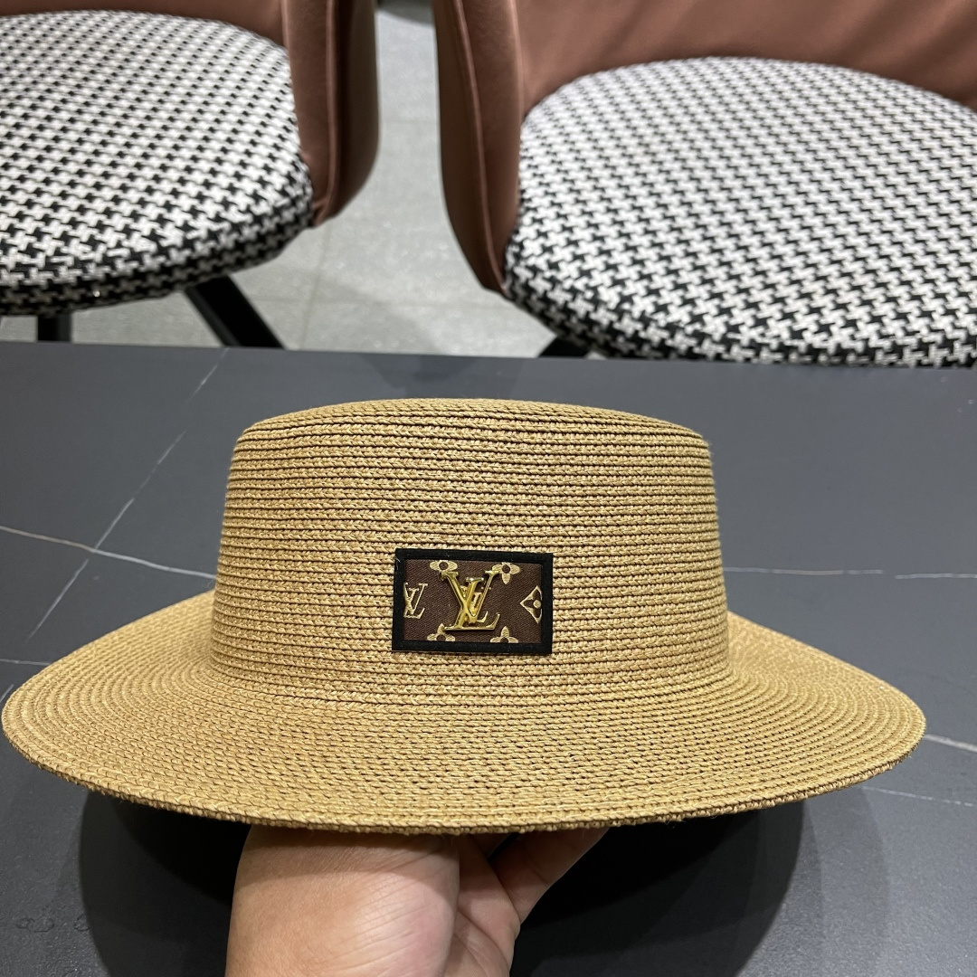 【LV路易威登】2025新款沙滩遮阳度假风礼帽，草帽，旅行必备，超好搭配，赶紧入手！