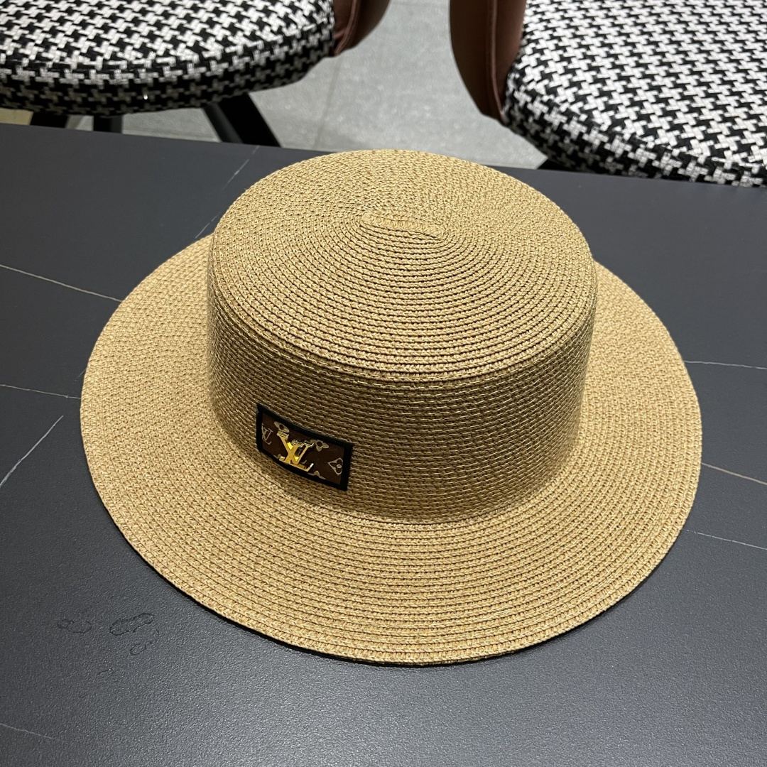 【LV路易威登】2025新款沙滩遮阳度假风礼帽，草帽，旅行必备，超好搭配，赶紧入手！