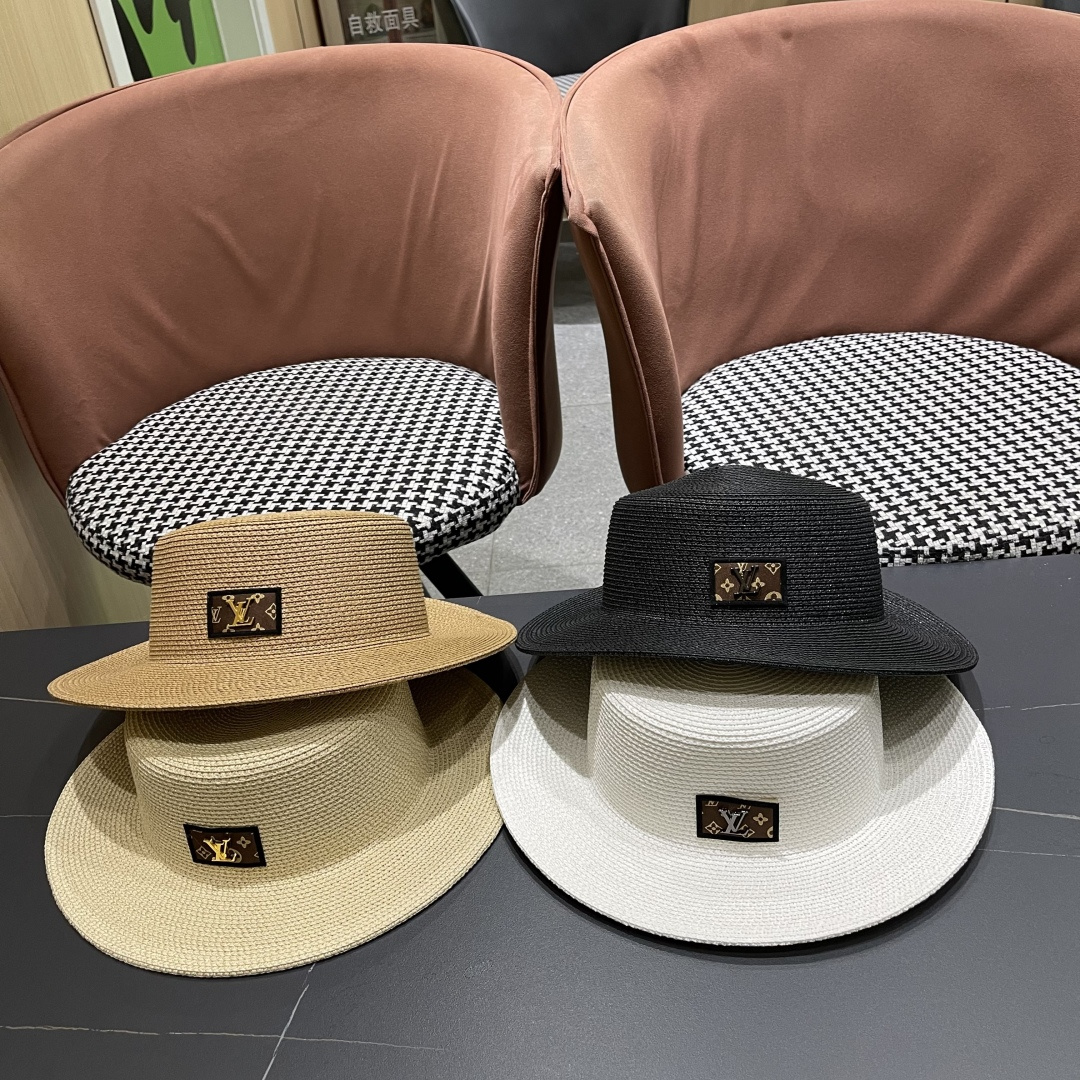 【LV路易威登】2025新款沙滩遮阳度假风礼帽，草帽，旅行必备，超好搭配，赶紧入手！
