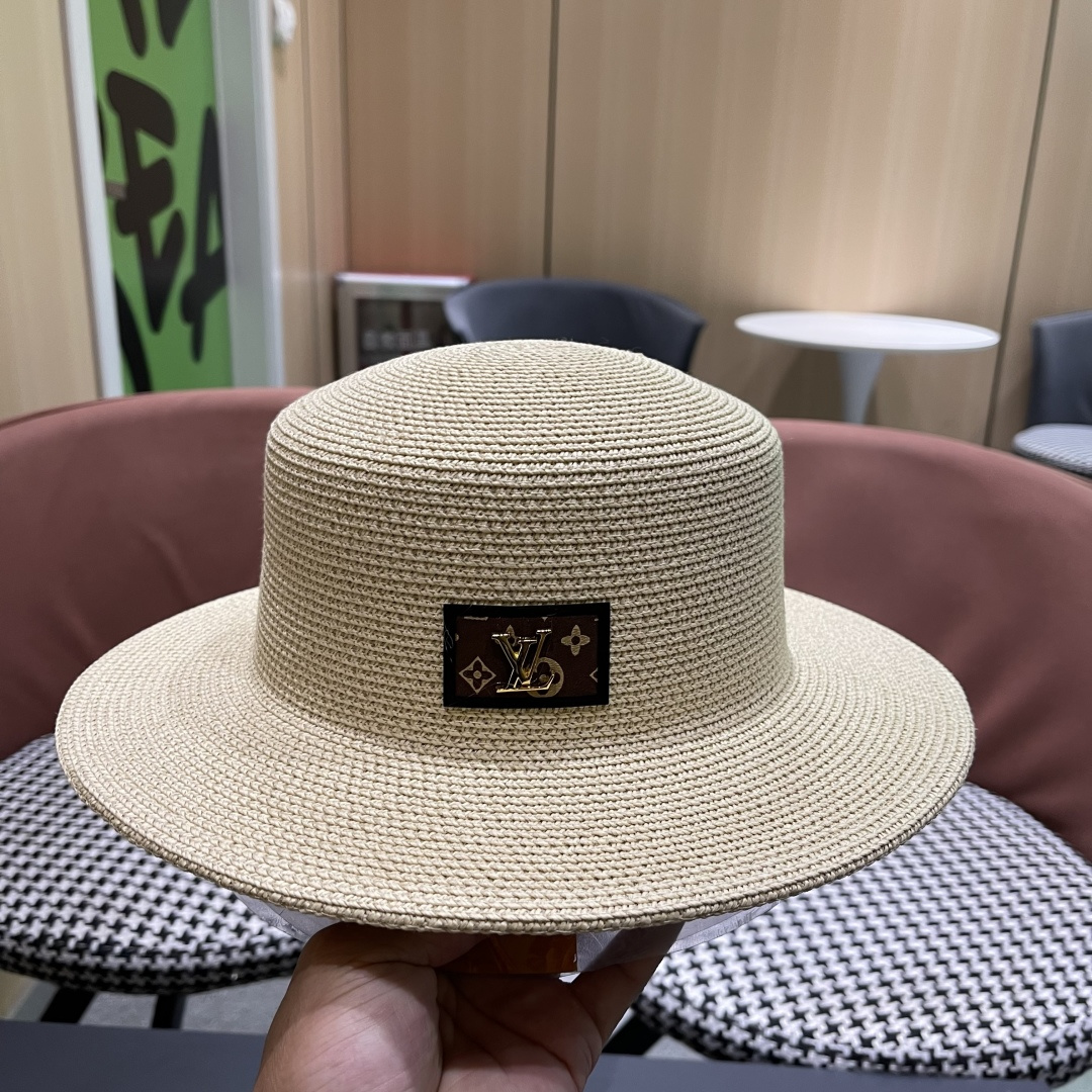 【LV路易威登】2025新款沙滩遮阳度假风礼帽，草帽，旅行必备，超好搭配，赶紧入手！