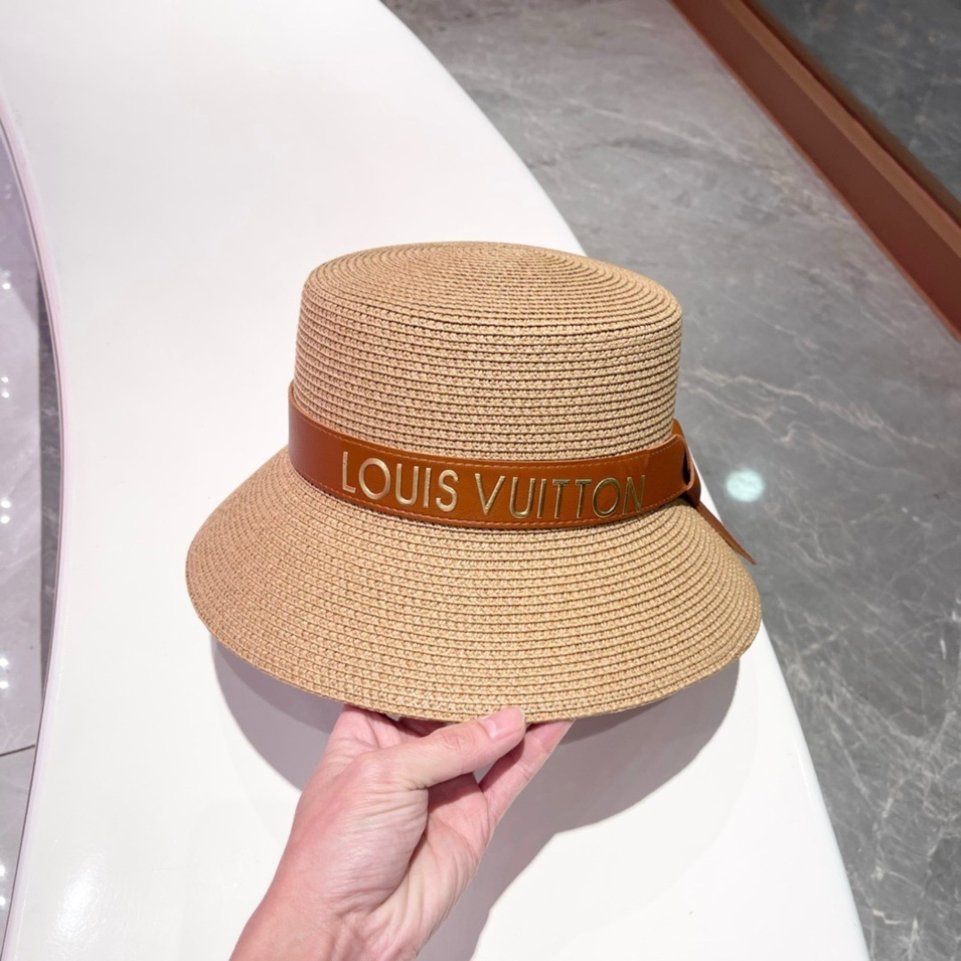  2025新款LV 皮带草编盆帽草帽礼帽🤩简约大方，百搭单品～出街首选，新款帽型超美腻