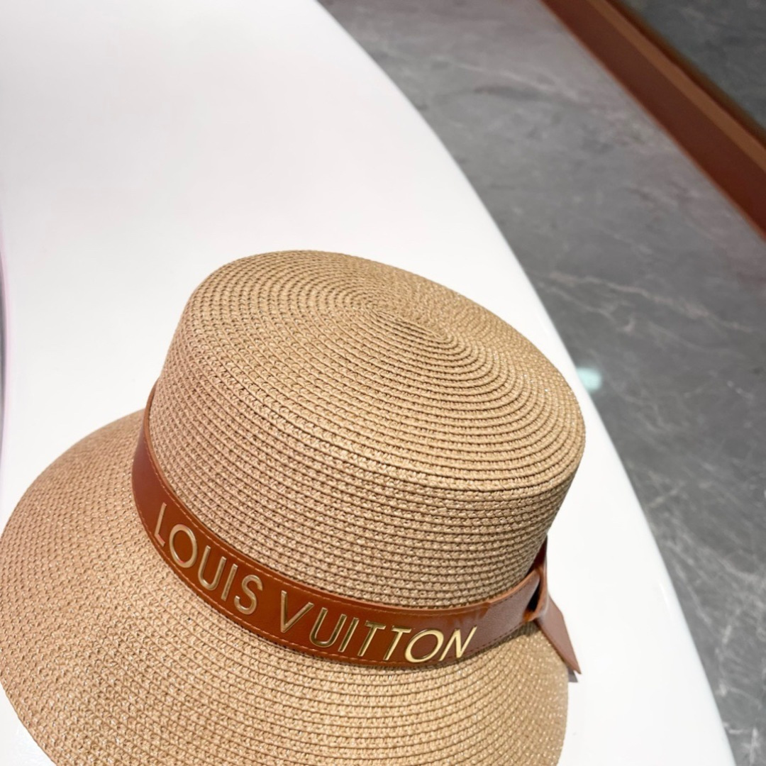  2025新款LV 皮带草编盆帽草帽礼帽🤩简约大方，百搭单品～出街首选，新款帽型超美腻