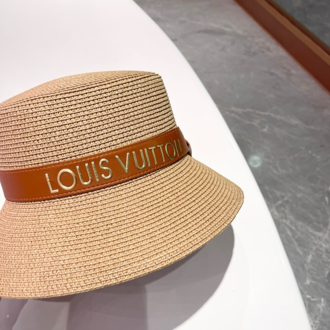  2025新款LV 皮带草编盆帽草帽礼帽🤩简约大方，百搭单品～出街首选，新款帽型超美腻