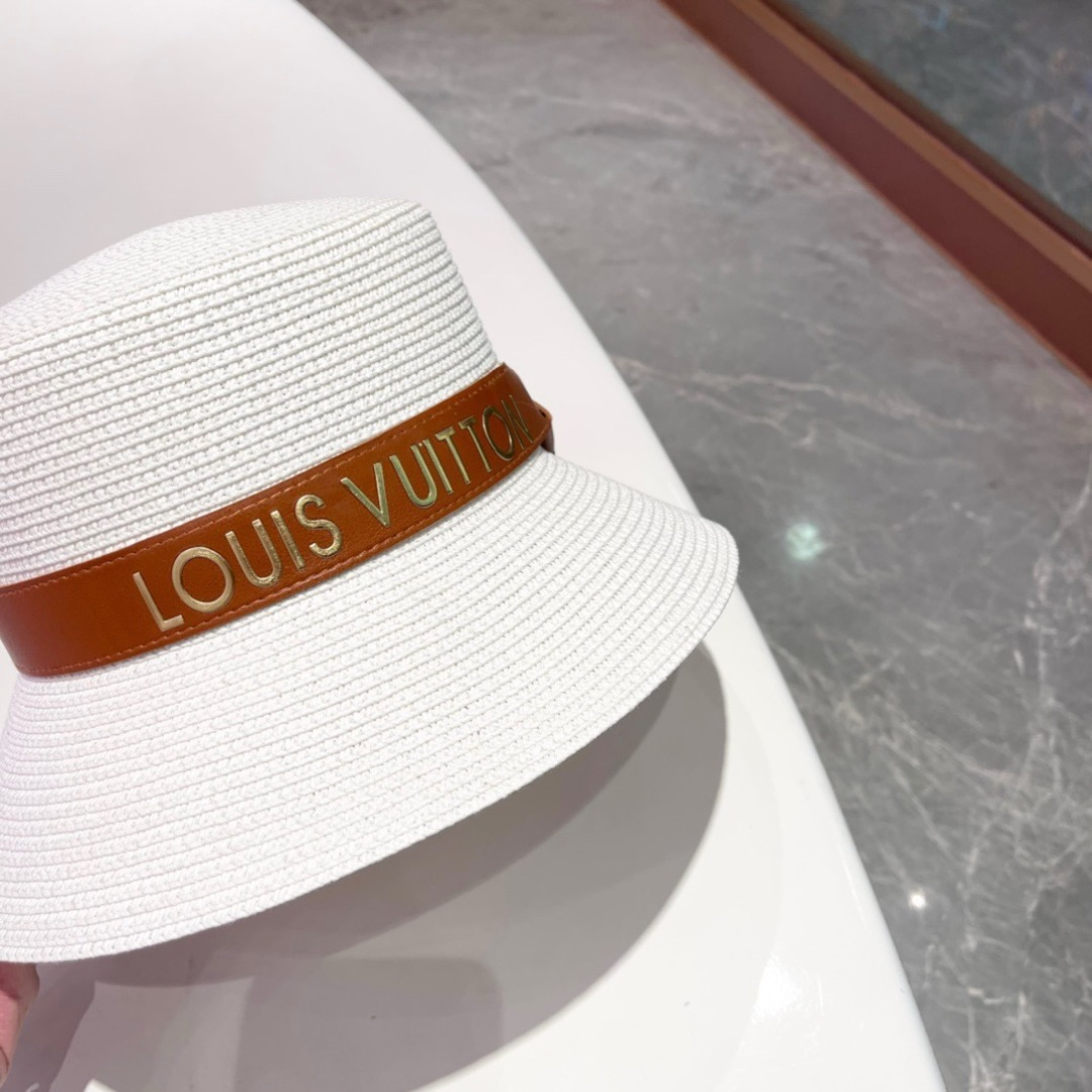  2025新款LV 皮带草编盆帽草帽礼帽🤩简约大方，百搭单品～出街首选，新款帽型超美腻