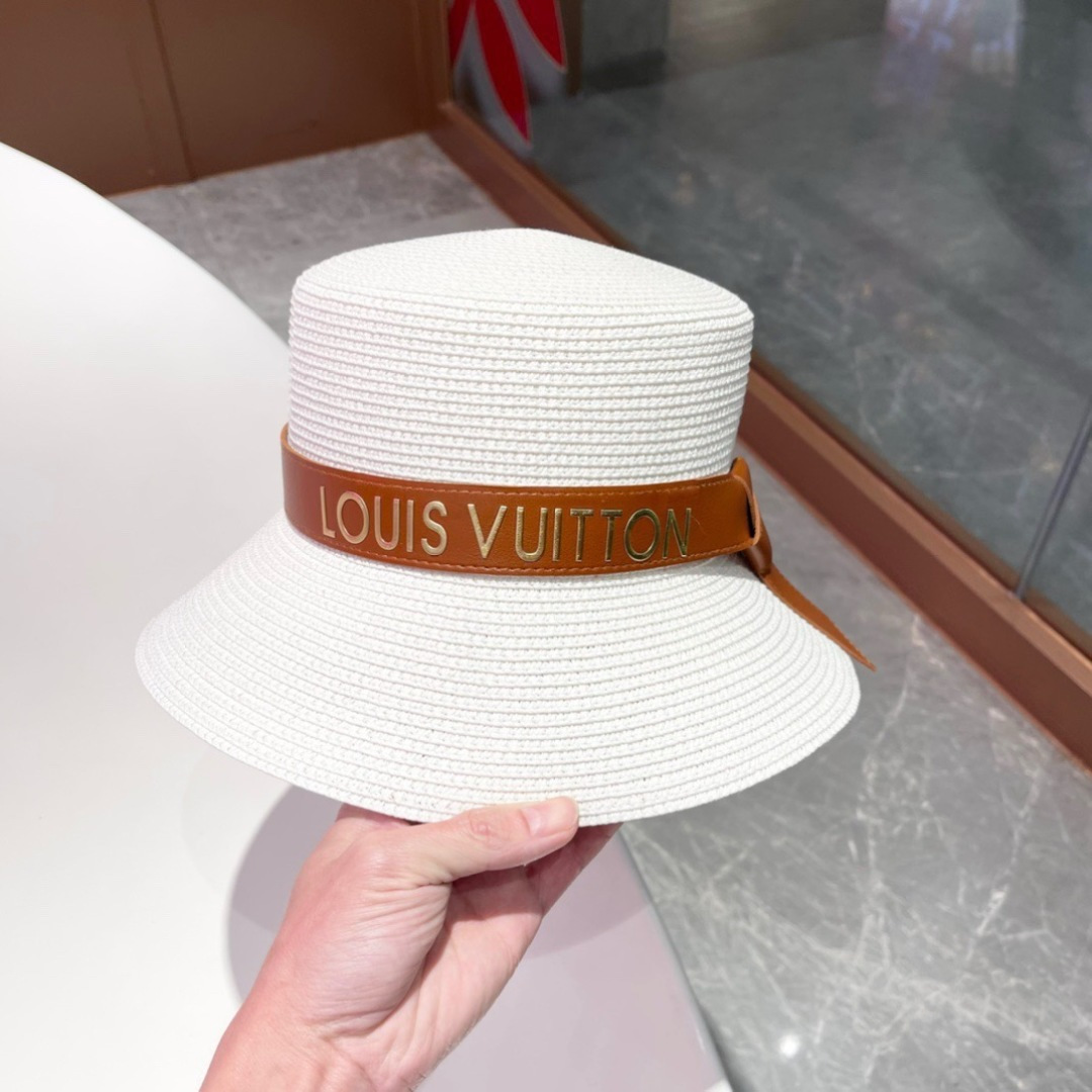  2025新款LV 皮带草编盆帽草帽礼帽🤩简约大方，百搭单品～出街首选，新款帽型超美腻