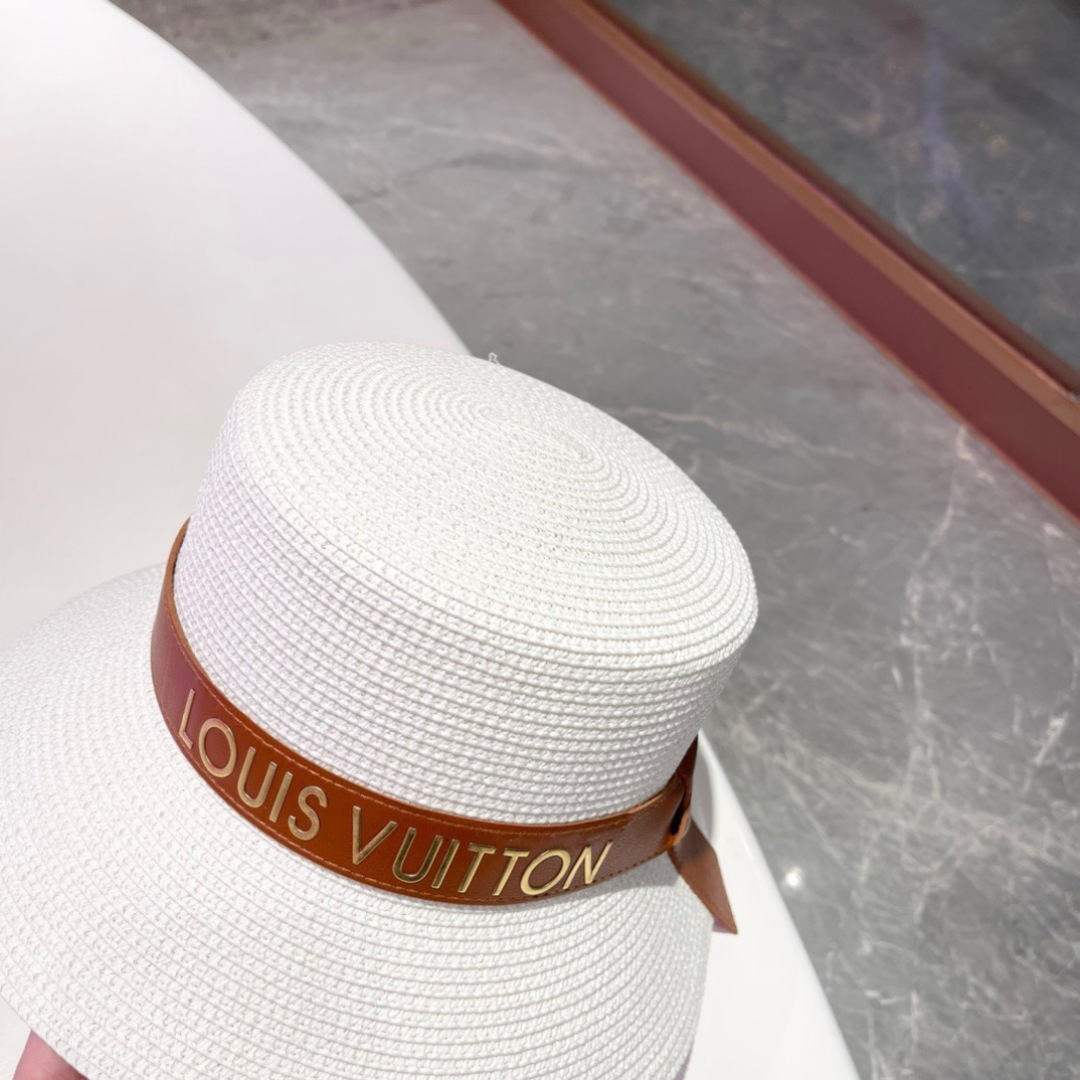  2025新款LV 皮带草编盆帽草帽礼帽🤩简约大方，百搭单品～出街首选，新款帽型超美腻