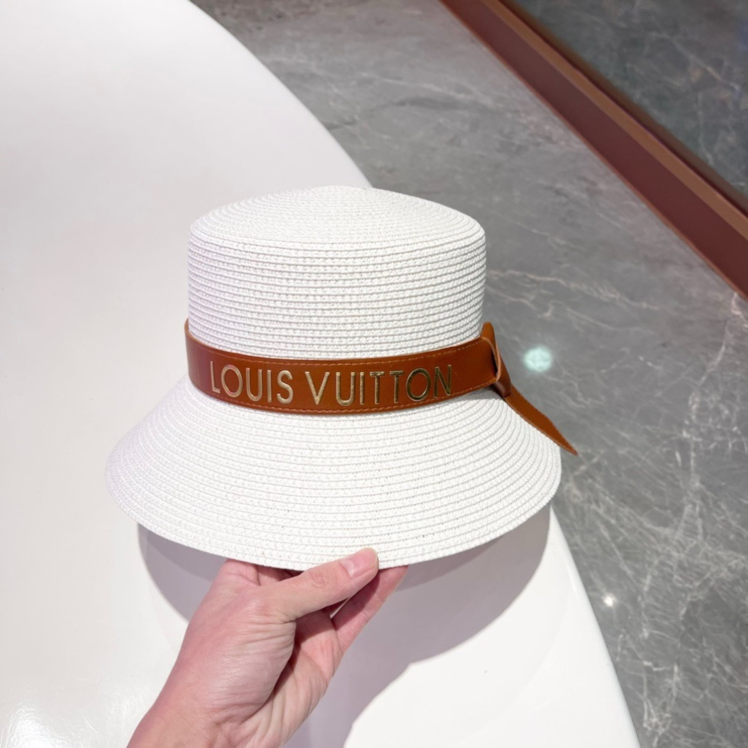  2025新款LV 皮带草编盆帽草帽礼帽🤩简约大方，百搭单品～出街首选，新款帽型超美腻