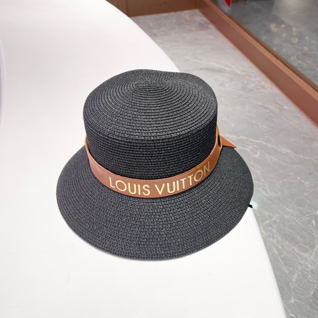  2025新款LV 皮带草编盆帽草帽礼帽🤩简约大方，百搭单品～出街首选，新款帽型超美腻