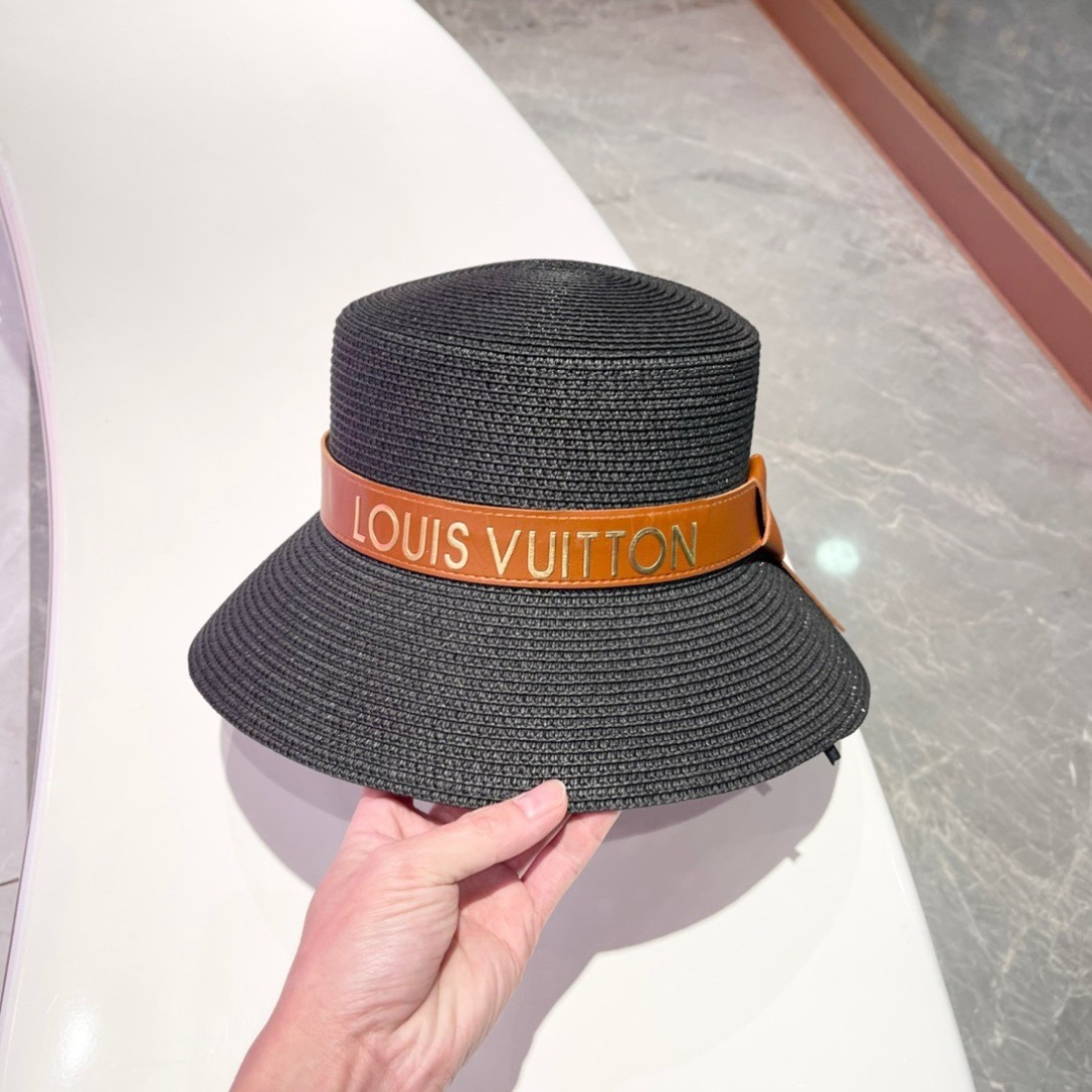  2025新款LV 皮带草编盆帽草帽礼帽🤩简约大方，百搭单品～出街首选，新款帽型超美腻