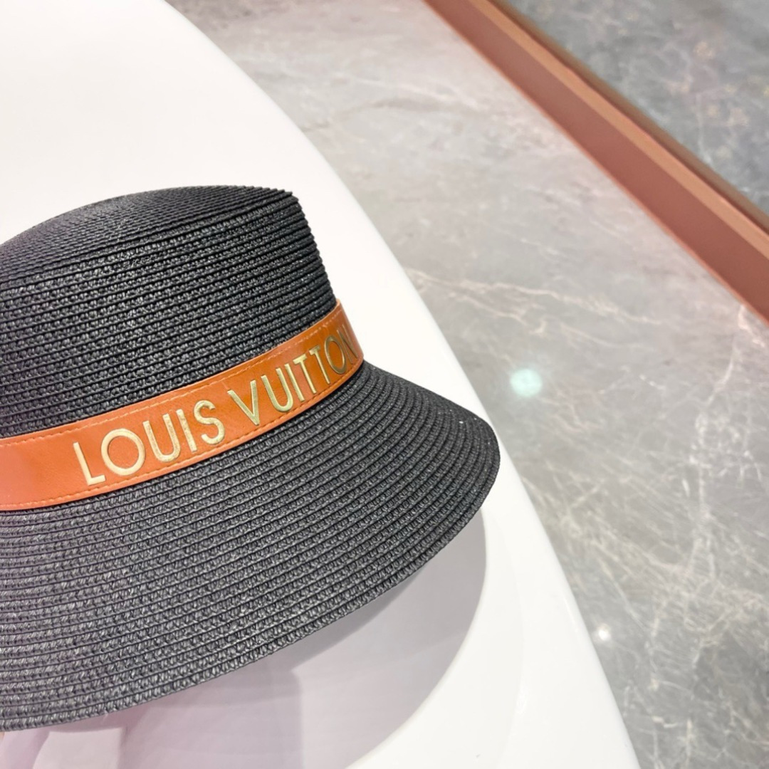  2025新款LV 皮带草编盆帽草帽礼帽🤩简约大方，百搭单品～出街首选，新款帽型超美腻