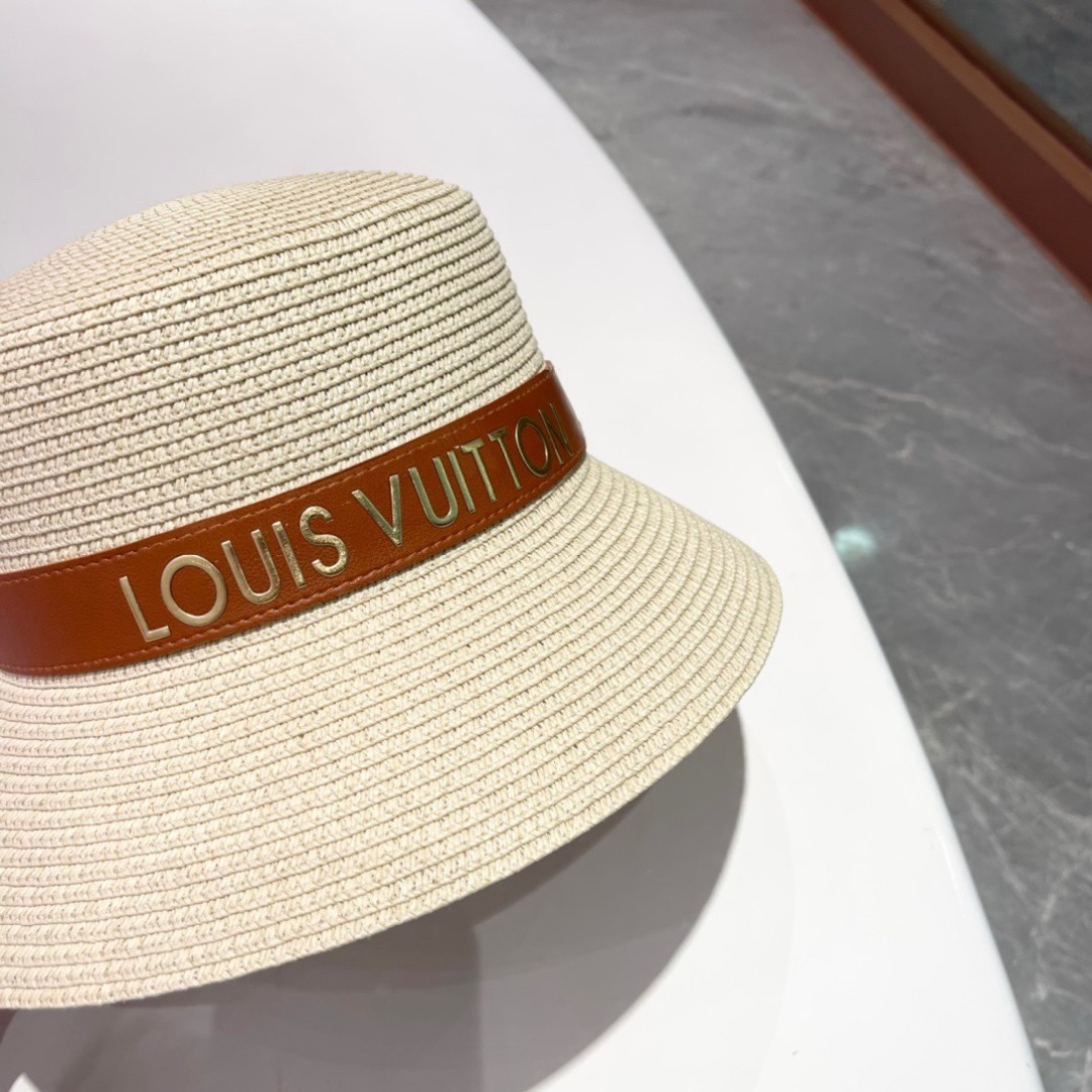  2025新款LV 皮带草编盆帽草帽礼帽🤩简约大方，百搭单品～出街首选，新款帽型超美腻