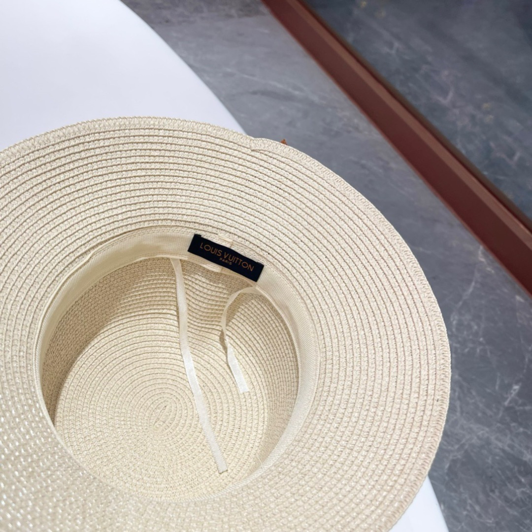  2025新款LV 皮带草编盆帽草帽礼帽🤩简约大方，百搭单品～出街首选，新款帽型超美腻