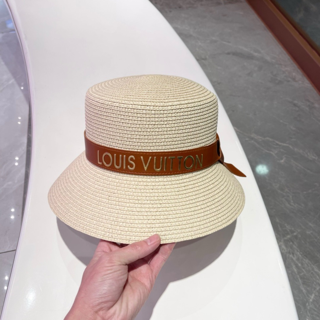  2025新款LV 皮带草编盆帽草帽礼帽🤩简约大方，百搭单品～出街首选，新款帽型超美腻