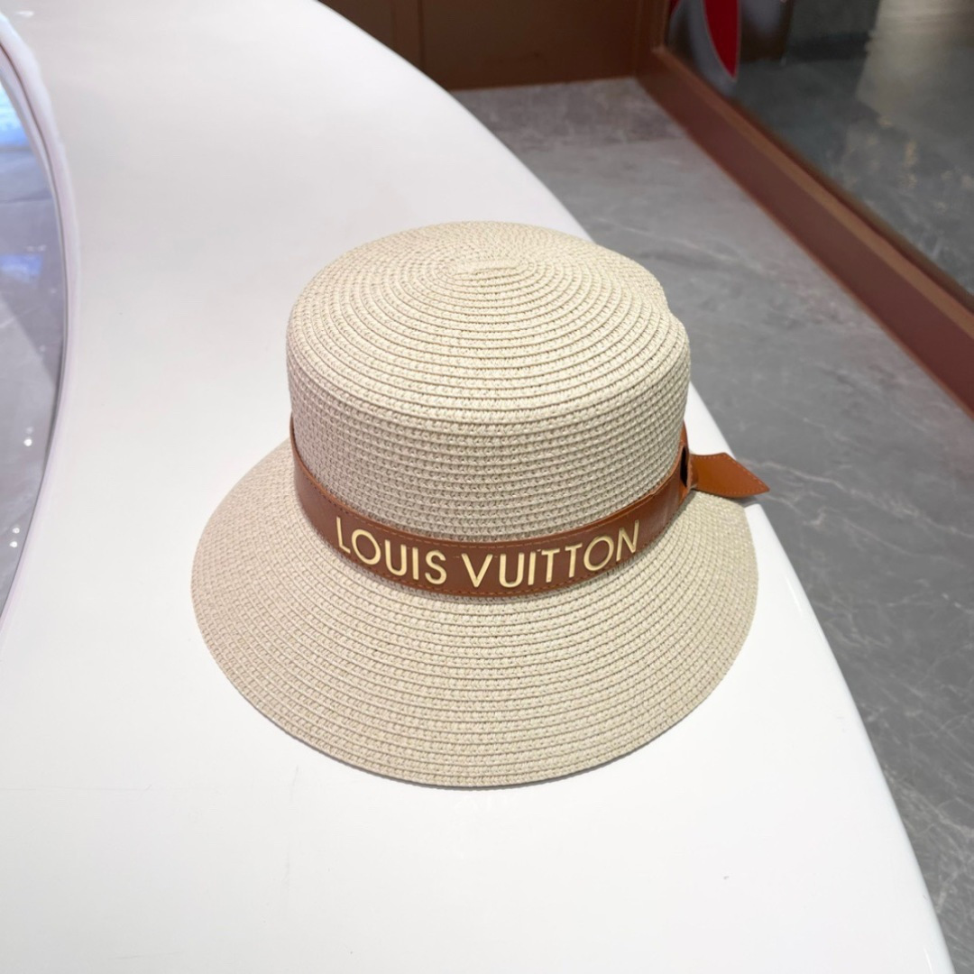 2025新款LV 皮带草编盆帽草帽礼帽🤩简约大方，百搭单品～出街首选，新款帽型超美腻