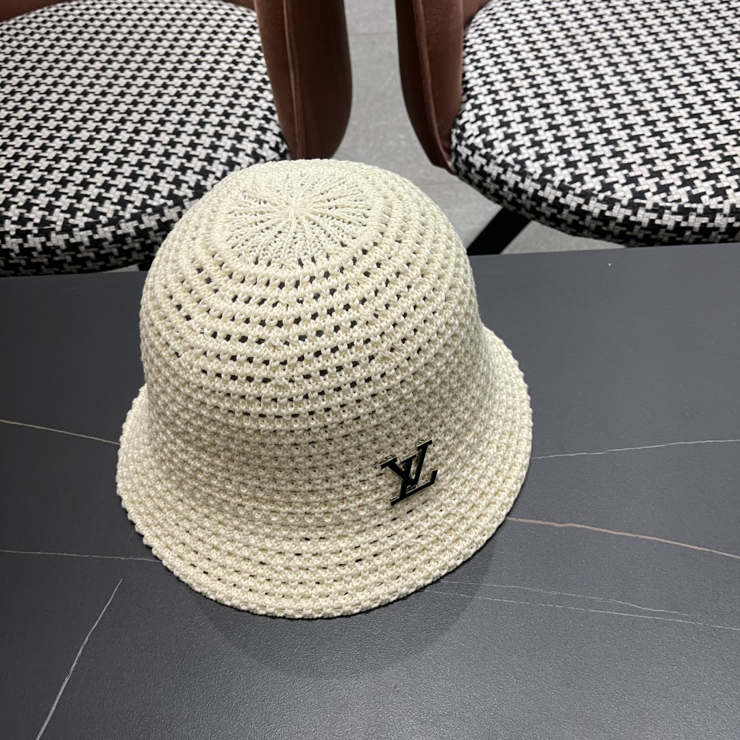  路易威登Lv款帽子女渔夫帽春夏季镂空太阳帽防晒遮阳水水桶帽日系旵脸小盆帽