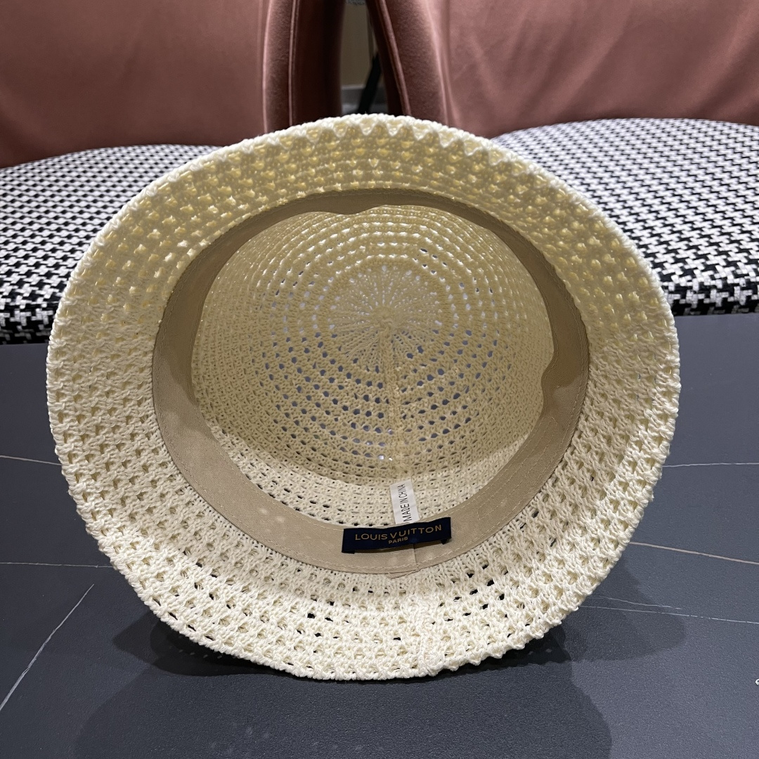  路易威登Lv款帽子女渔夫帽春夏季镂空太阳帽防晒遮阳水水桶帽日系旵脸小盆帽