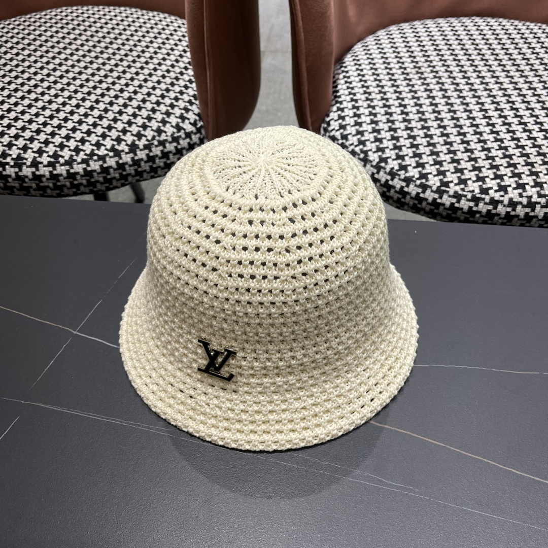  路易威登Lv款帽子女渔夫帽春夏季镂空太阳帽防晒遮阳水水桶帽日系旵脸小盆帽