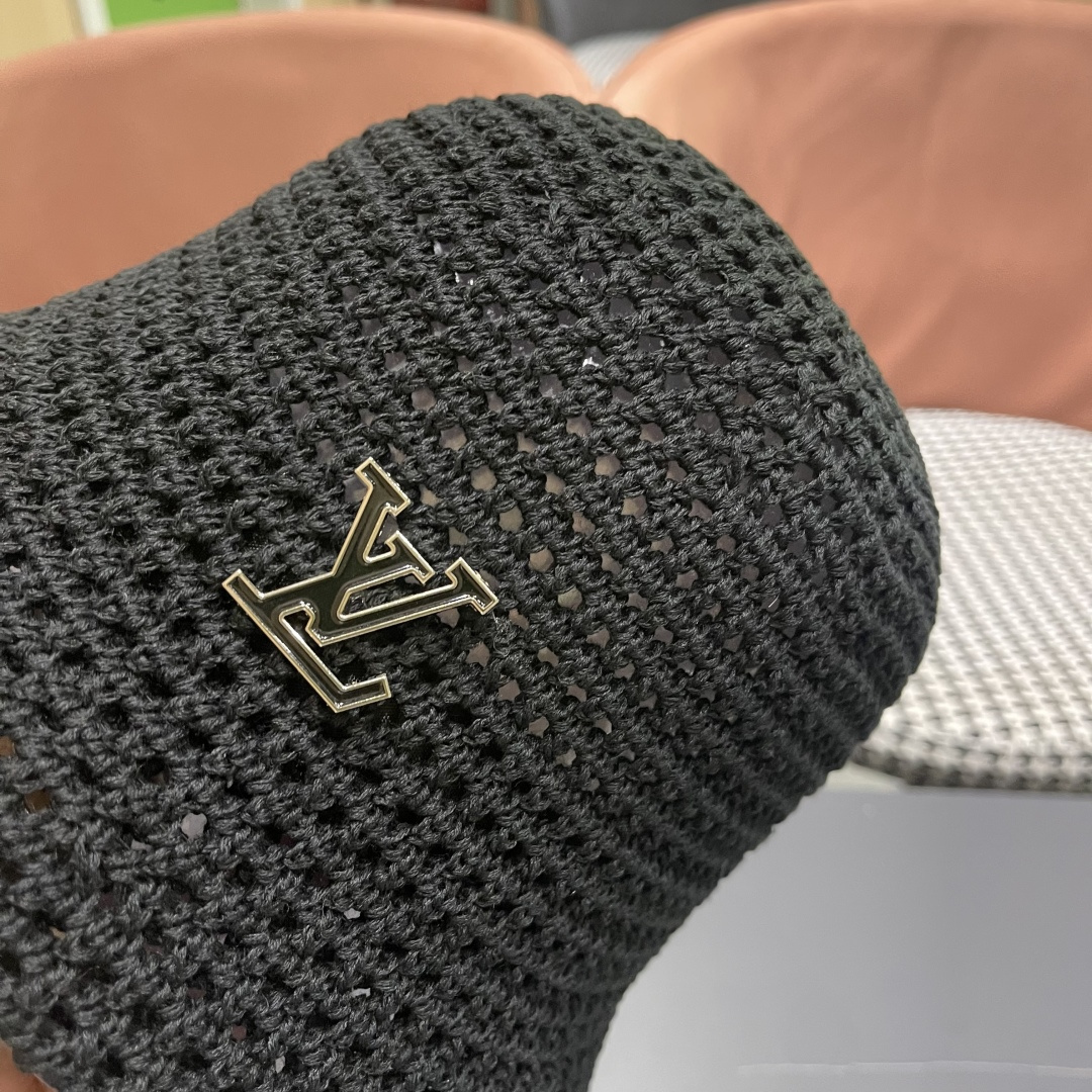  路易威登Lv款帽子女渔夫帽春夏季镂空太阳帽防晒遮阳水水桶帽日系旵脸小盆帽