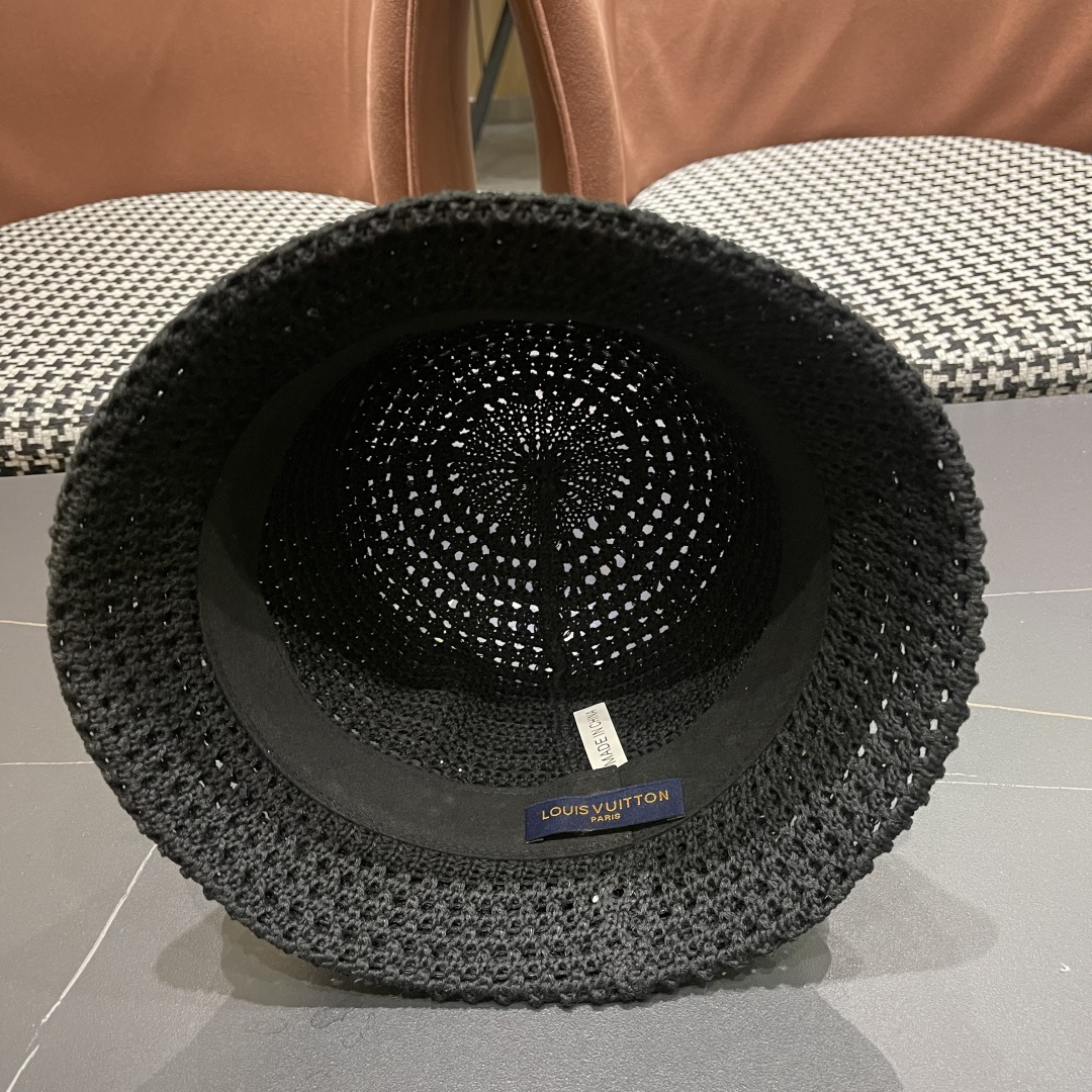  路易威登Lv款帽子女渔夫帽春夏季镂空太阳帽防晒遮阳水水桶帽日系旵脸小盆帽