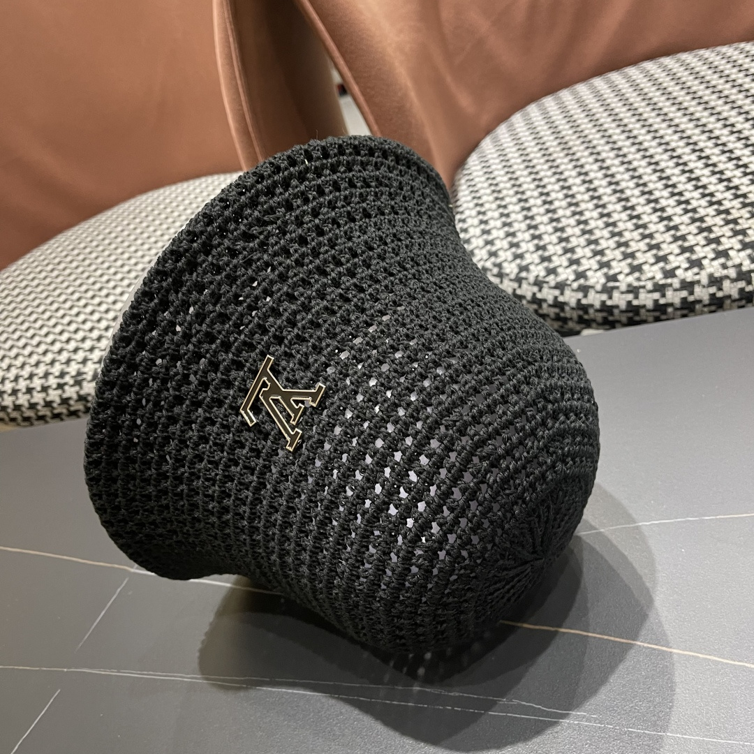  路易威登Lv款帽子女渔夫帽春夏季镂空太阳帽防晒遮阳水水桶帽日系旵脸小盆帽