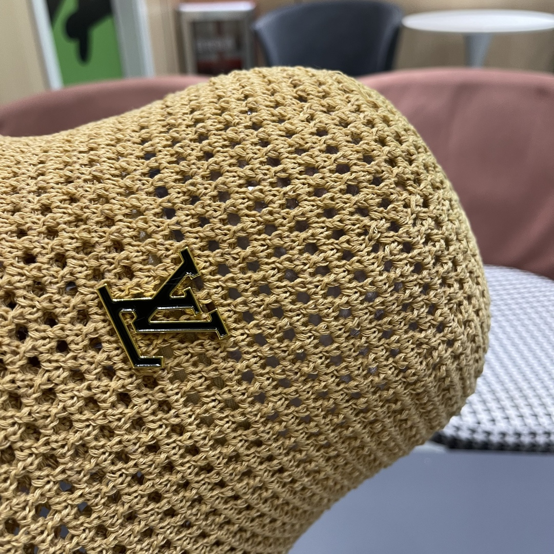  路易威登Lv款帽子女渔夫帽春夏季镂空太阳帽防晒遮阳水水桶帽日系旵脸小盆帽