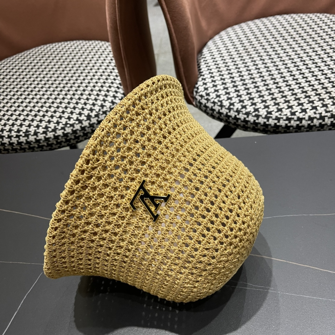  路易威登Lv款帽子女渔夫帽春夏季镂空太阳帽防晒遮阳水水桶帽日系旵脸小盆帽