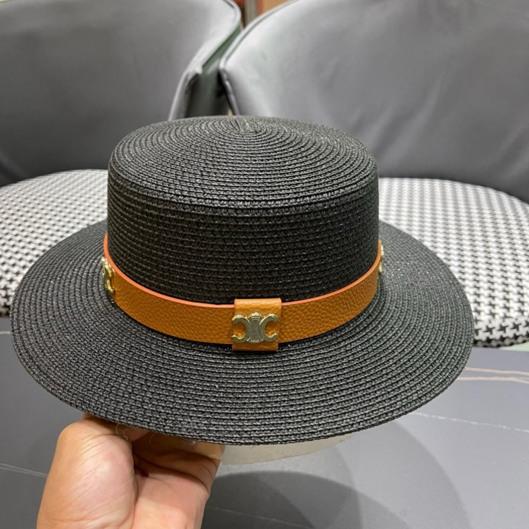  Celine赛琳2025新款平顶草帽、高级定制，库存多，出街必备，头围57cm