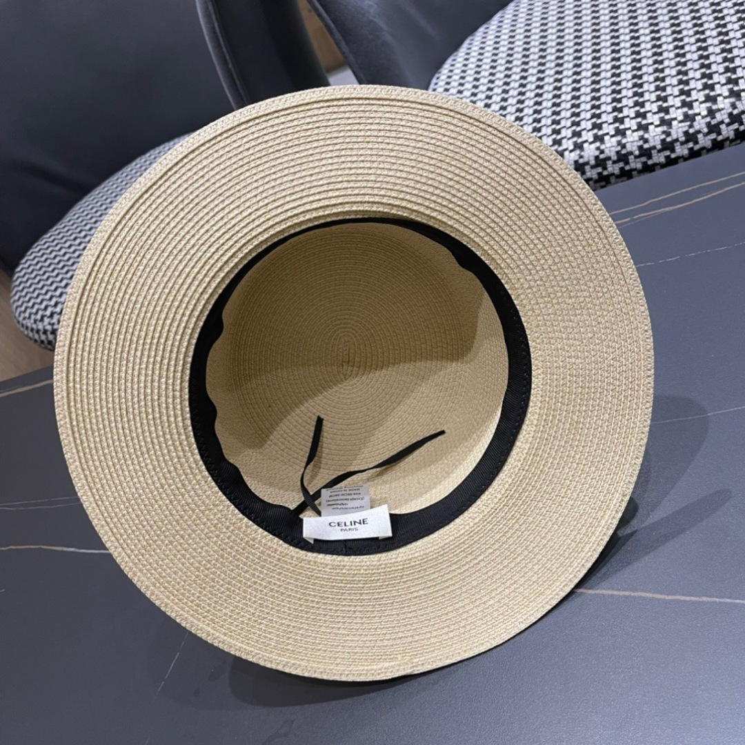  Celine赛琳2025新款平顶草帽、高级定制，库存多，出街必备，头围57cm