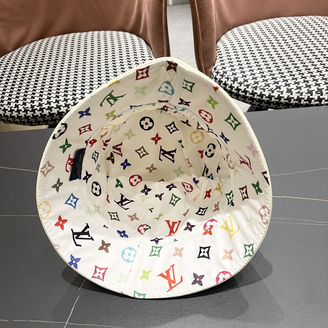  Lv 路易威登新2025新款渔夫帽女春秋百搭盆帽男休闲遮阳帽
子潮牌字母刺绣