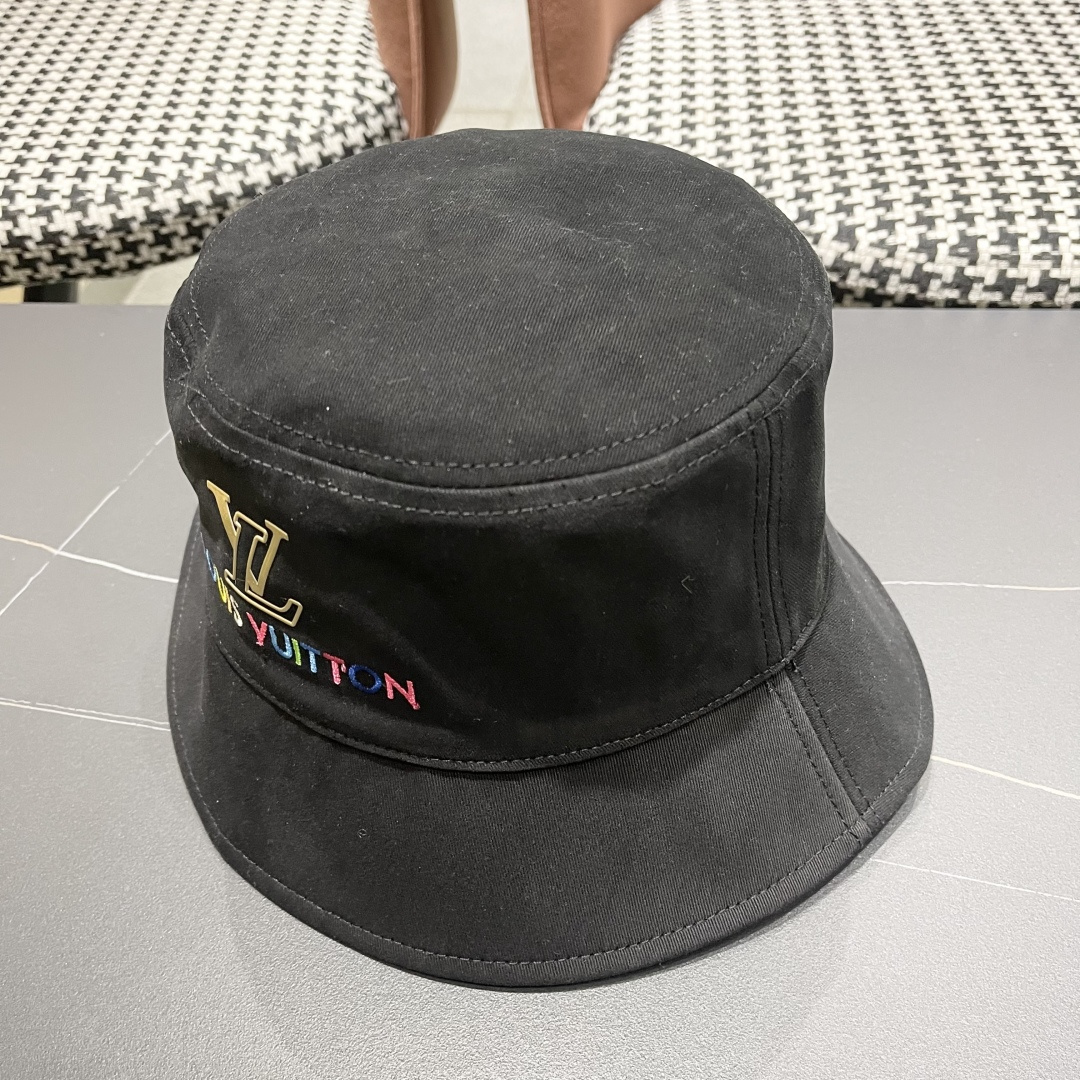  Lv 路易威登新2025新款渔夫帽女春秋百搭盆帽男休闲遮阳帽
子潮牌字母刺绣
