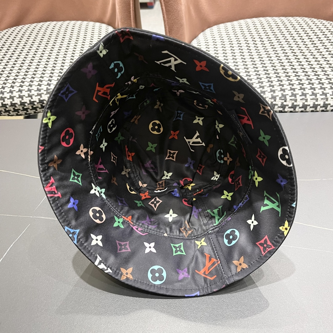  Lv 路易威登新2025新款渔夫帽女春秋百搭盆帽男休闲遮阳帽
子潮牌字母刺绣