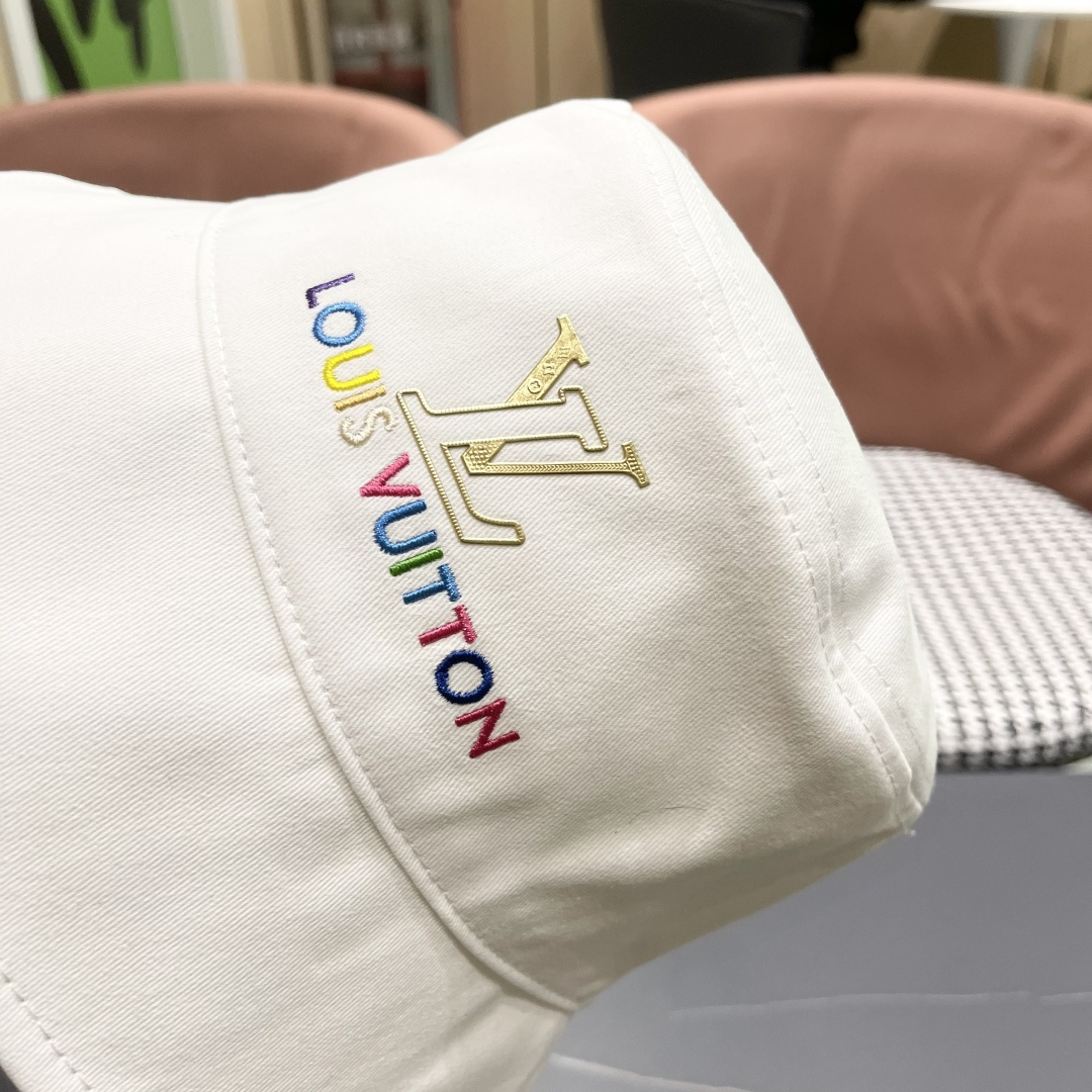  Lv 路易威登新2025新款渔夫帽女春秋百搭盆帽男休闲遮阳帽
子潮牌字母刺绣