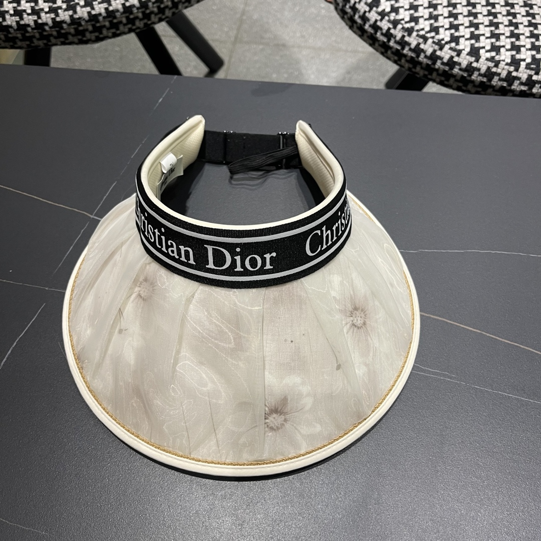  Dior 迪奥2025新款朵澜时尚国风空顶帽女新款大檐新中式防晒帽夏天遮阳防紫外线帽子